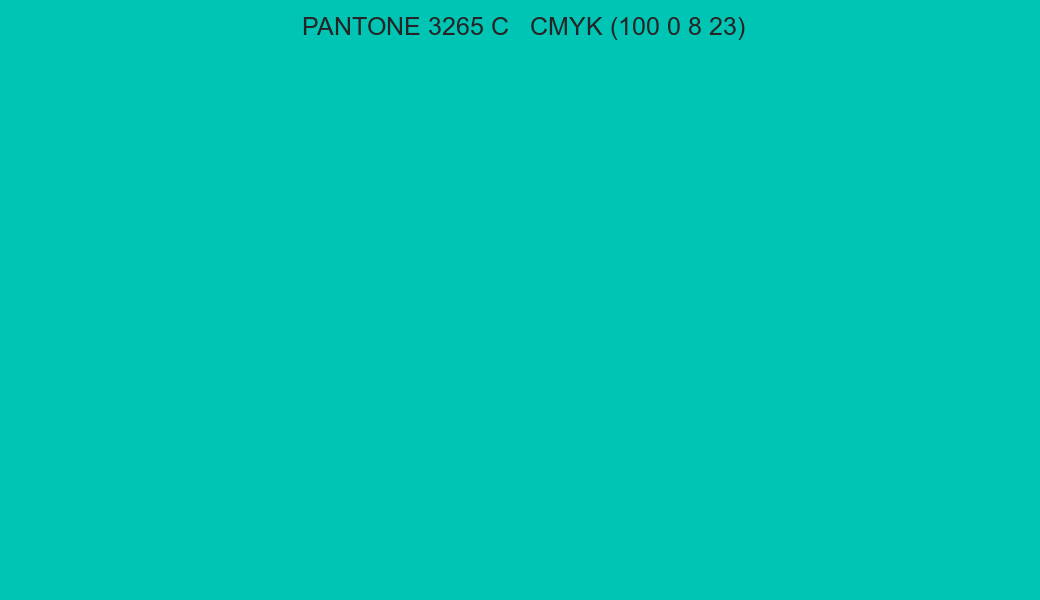 Color PANTONE 3265 C to CMYK (100 0 8 23) converter