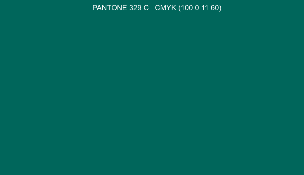 Color PANTONE 329 C to CMYK (100 0 11 60) converter