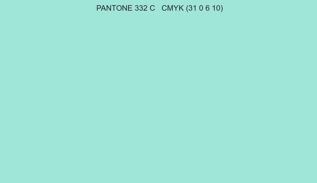 Color PANTONE 332 C to CMYK (31 0 6 10) converter
