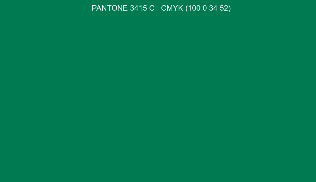Color PANTONE 3415 C to CMYK (100 0 34 52) converter