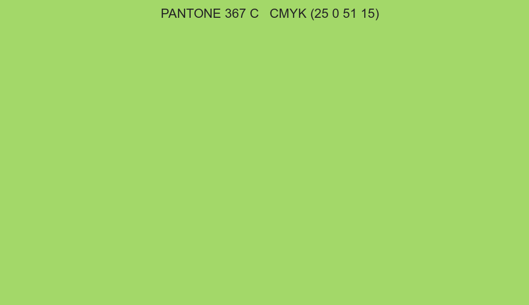 Color PANTONE 367 C to CMYK (25 0 51 15) converter