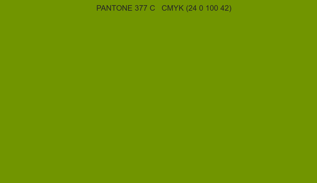 Color PANTONE 377 C to CMYK (24 0 100 42) converter