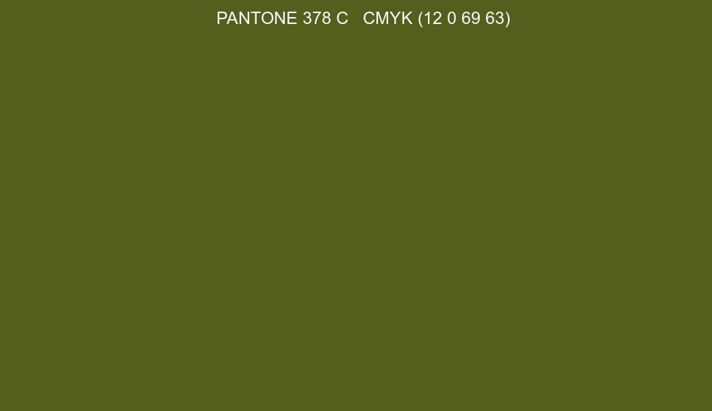 Color PANTONE 378 C to CMYK (12 0 69 63) converter