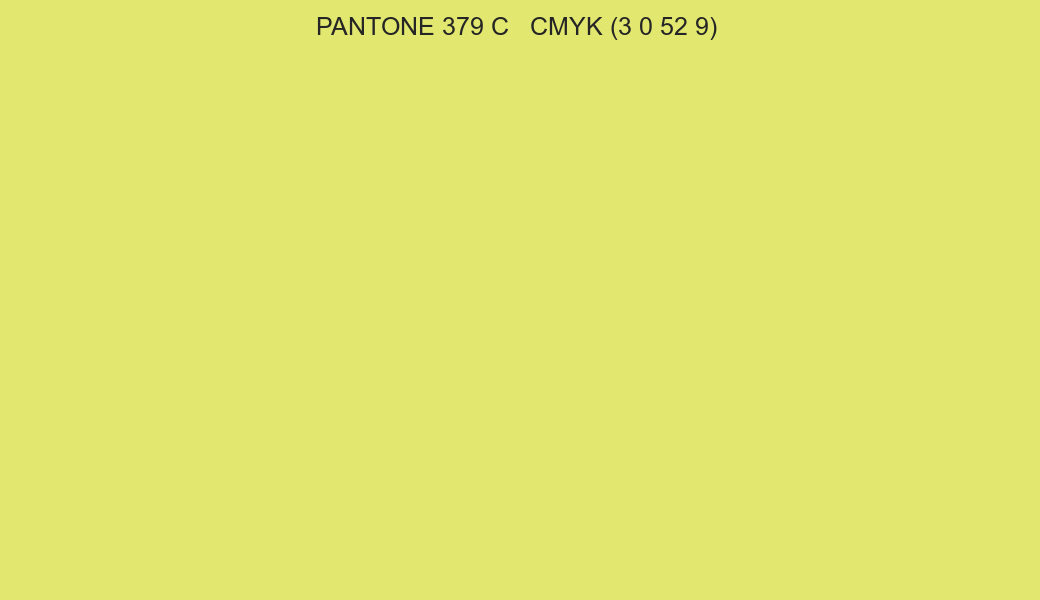 Color PANTONE 379 C to CMYK (3 0 52 9) converter