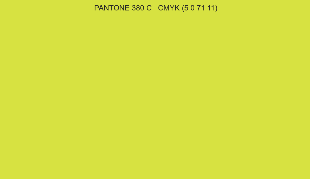 Color PANTONE 380 C to CMYK (5 0 71 11) converter