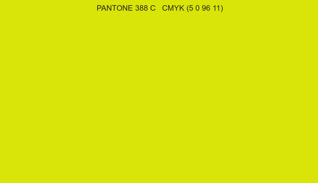 Color PANTONE 388 C to CMYK (5 0 96 11) converter