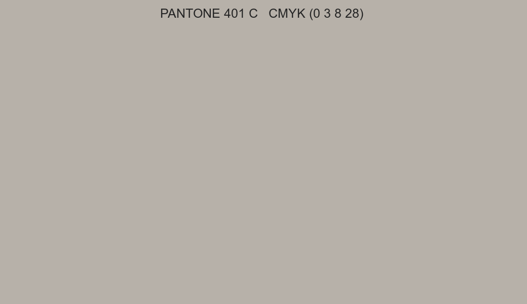 Color PANTONE 401 C to CMYK (0 3 8 28) converter