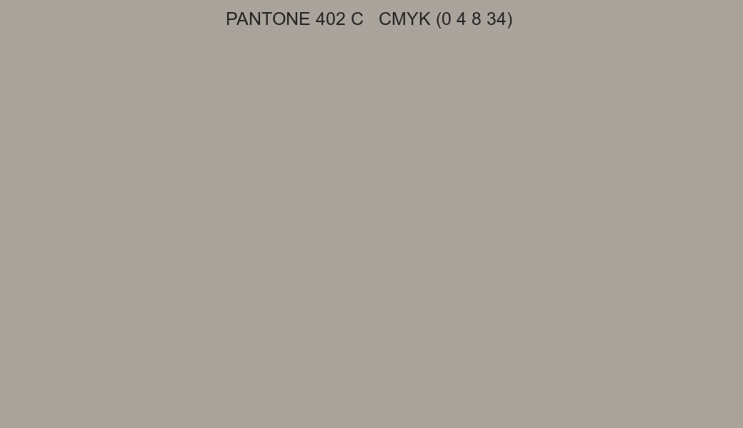 Color PANTONE 402 C to CMYK (0 4 8 34) converter