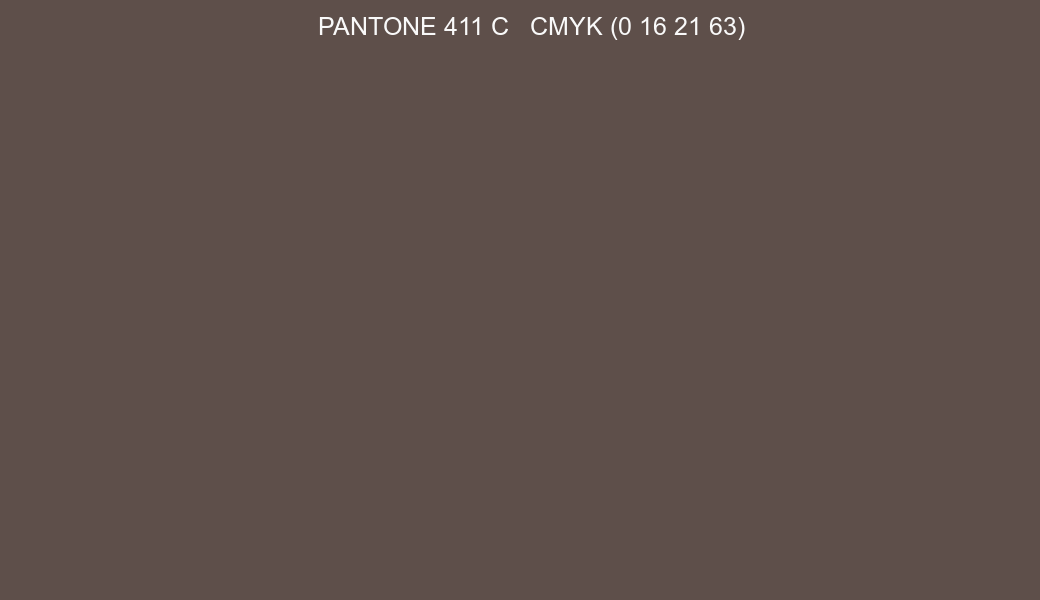Color PANTONE 411 C to CMYK (0 16 21 63) converter