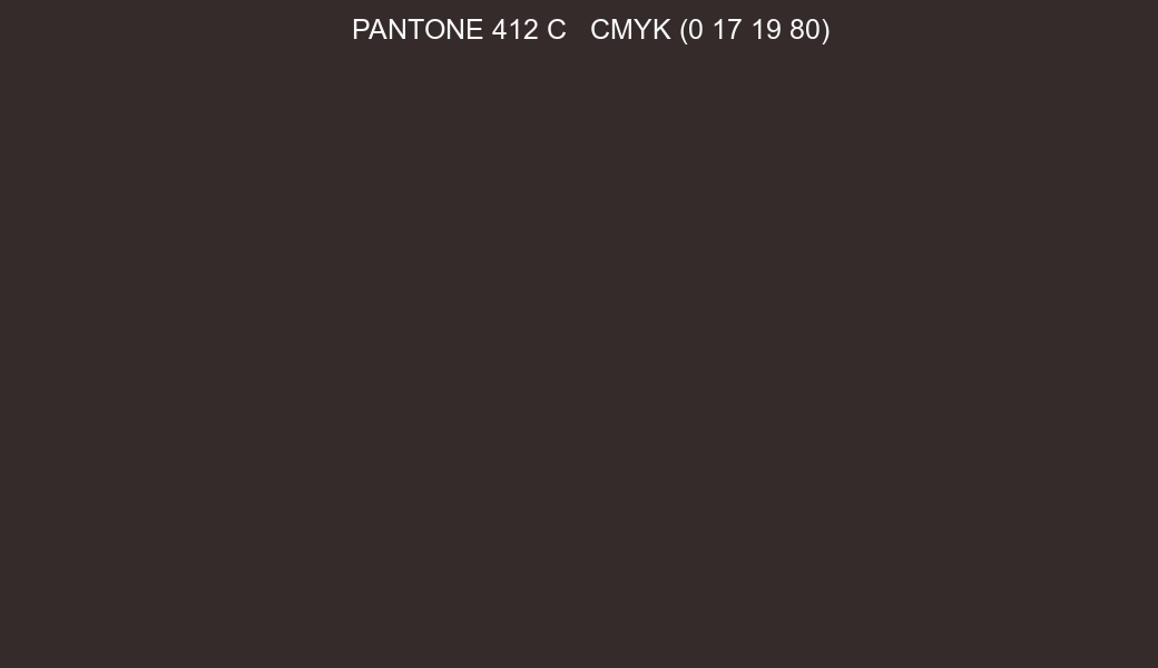 Color PANTONE 412 C to CMYK (0 17 19 80) converter