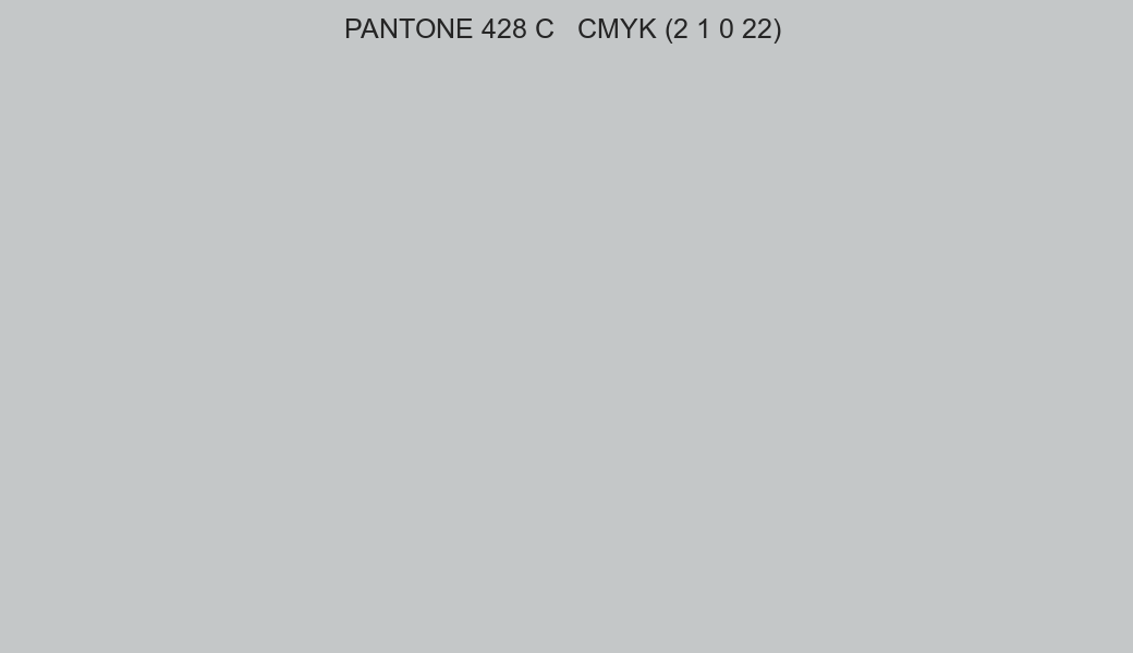 Color PANTONE 428 C to CMYK (2 1 0 22) converter