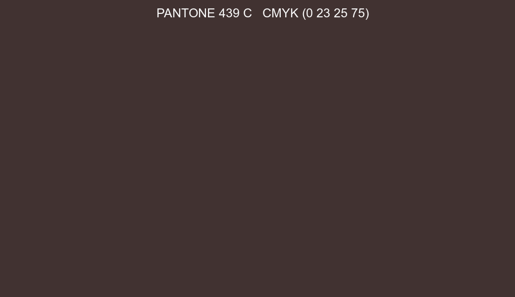 Color PANTONE 439 C to CMYK (0 23 25 75) converter