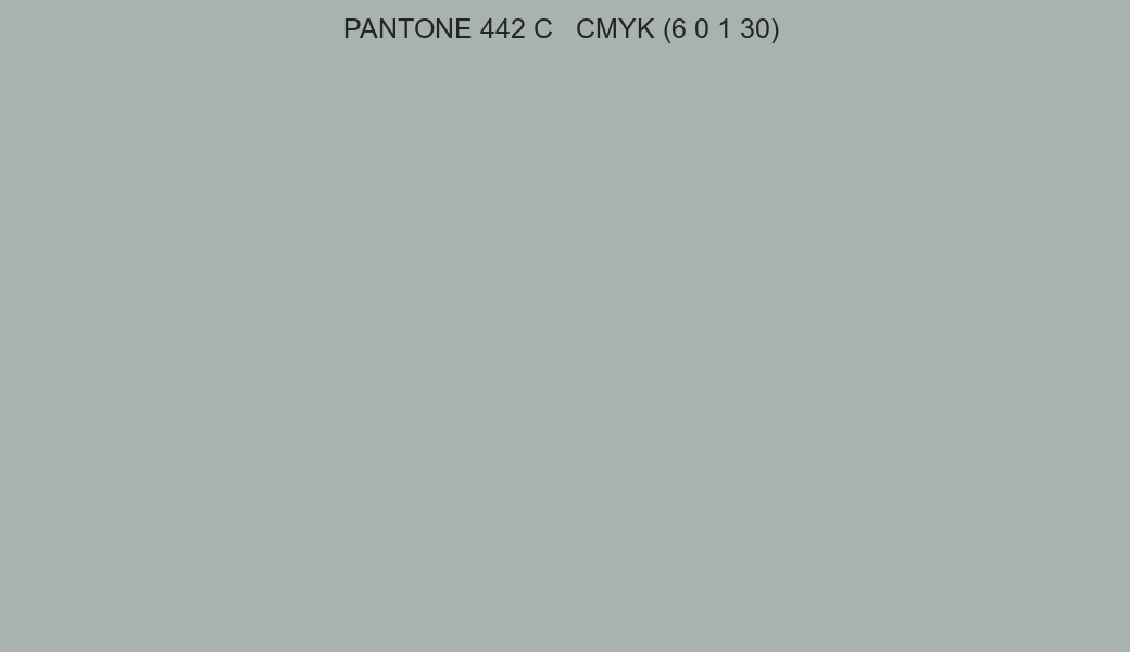 Color PANTONE 442 C to CMYK (6 0 1 30) converter