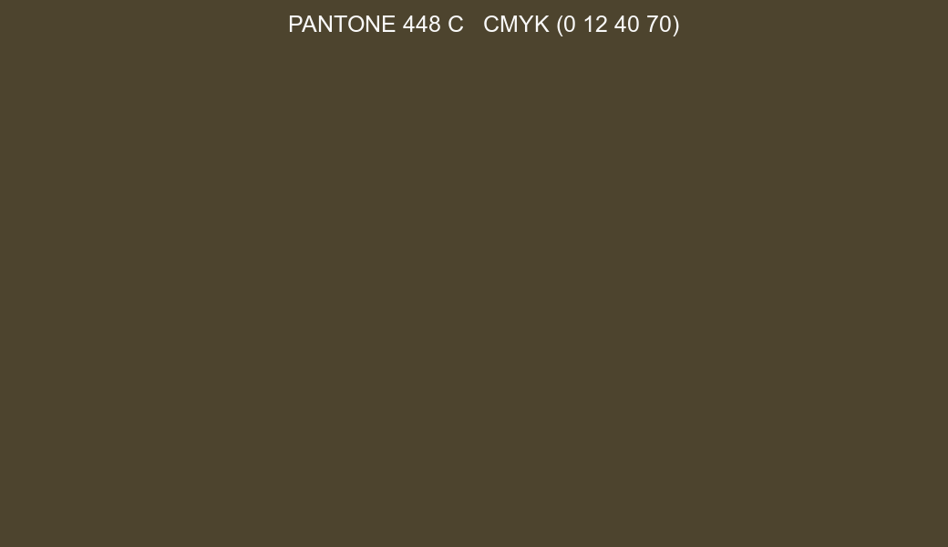 Color PANTONE 448 C to CMYK (0 12 40 70) converter