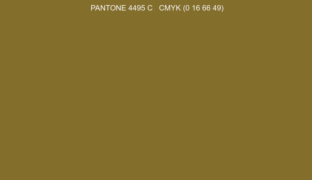 Color PANTONE 4495 C to CMYK (0 16 66 49) converter