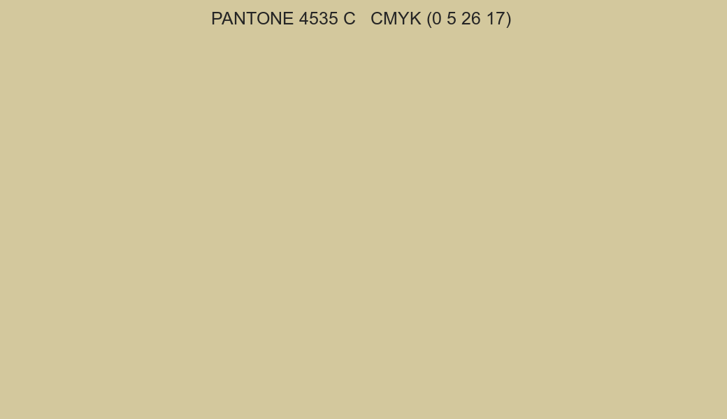 Color PANTONE 4535 C to CMYK (0 5 26 17) converter