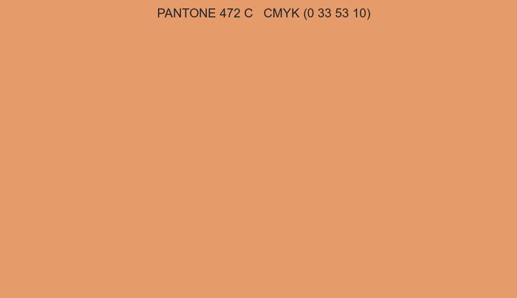 Color PANTONE 472 C to CMYK (0 33 53 10) converter