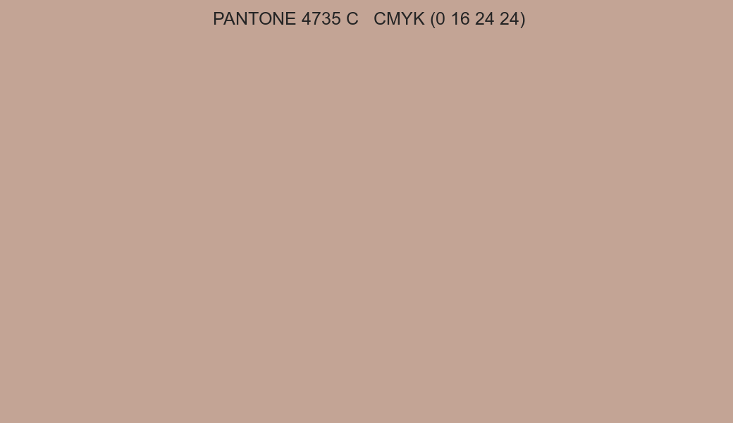 Color PANTONE 4735 C to CMYK (0 16 24 24) converter