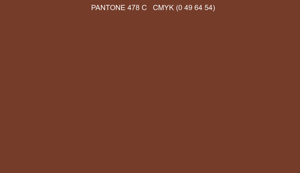 Color PANTONE 478 C to CMYK (0 49 64 54) converter