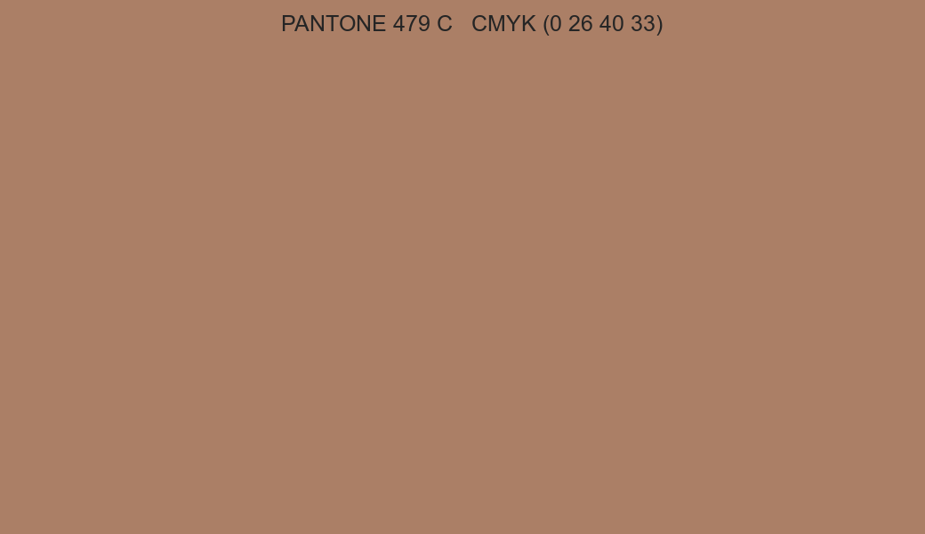 Color PANTONE 479 C to CMYK (0 26 40 33) converter