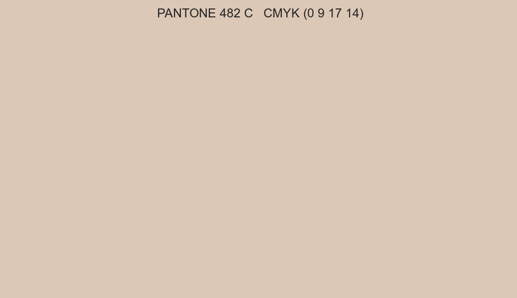 Color PANTONE 482 C to CMYK (0 9 17 14) converter