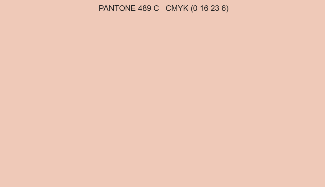Color PANTONE 489 C to CMYK (0 16 23 6) converter