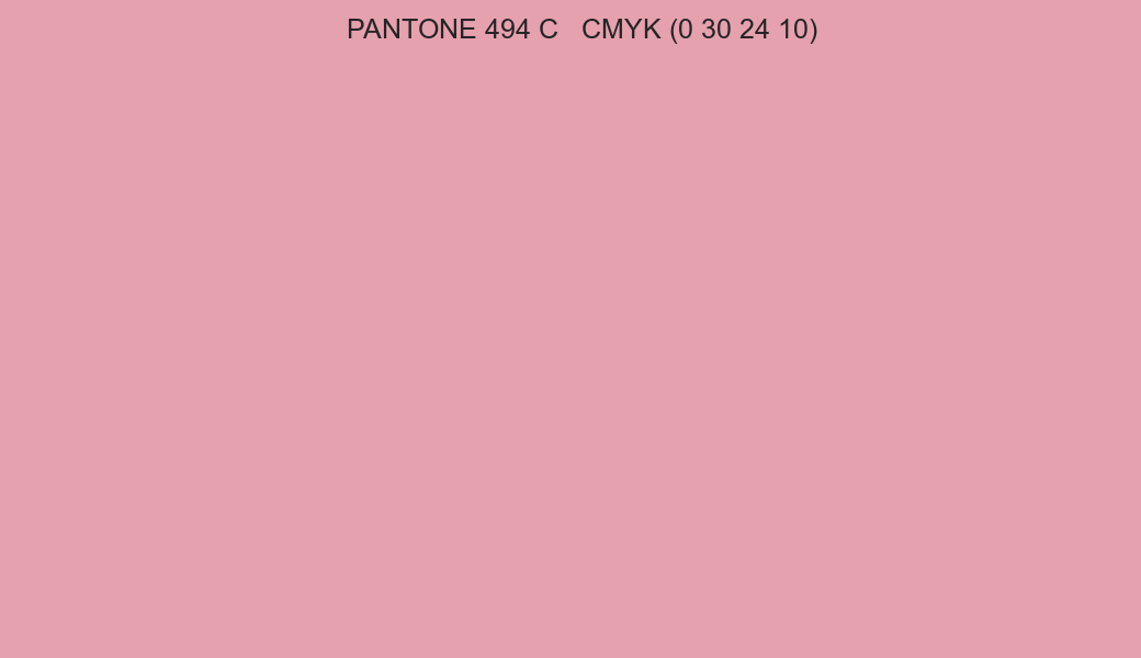 Color PANTONE 494 C to CMYK (0 30 24 10) converter