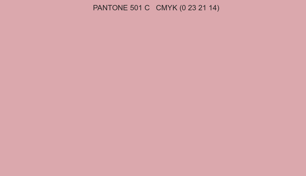 Color PANTONE 501 C to CMYK (0 23 21 14) converter