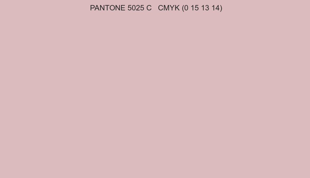 Color PANTONE 5025 C to CMYK (0 15 13 14) converter
