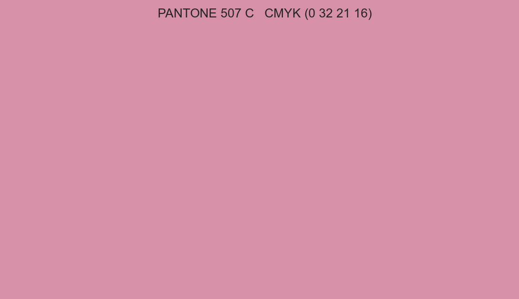 Color PANTONE 507 C to CMYK (0 32 21 16) converter
