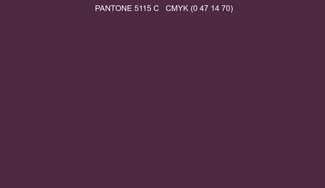 Color PANTONE 5115 C to CMYK (0 47 14 70) converter