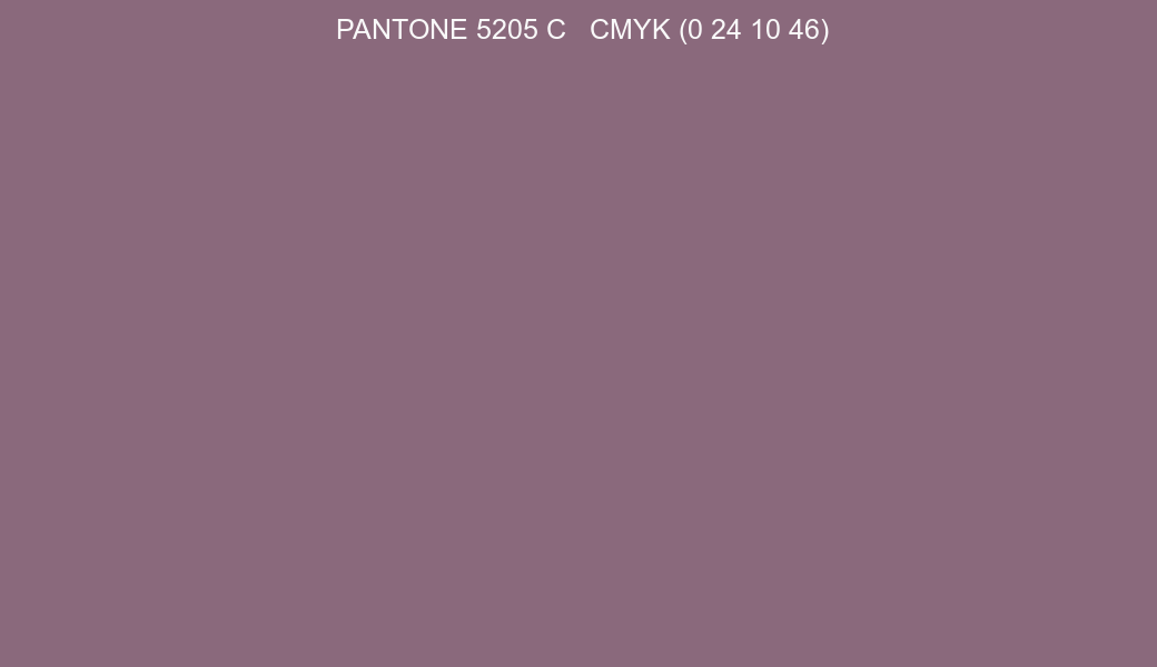 Color PANTONE 5205 C to CMYK (0 24 10 46) converter