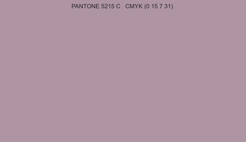 Color PANTONE 5215 C to CMYK (0 15 7 31) converter