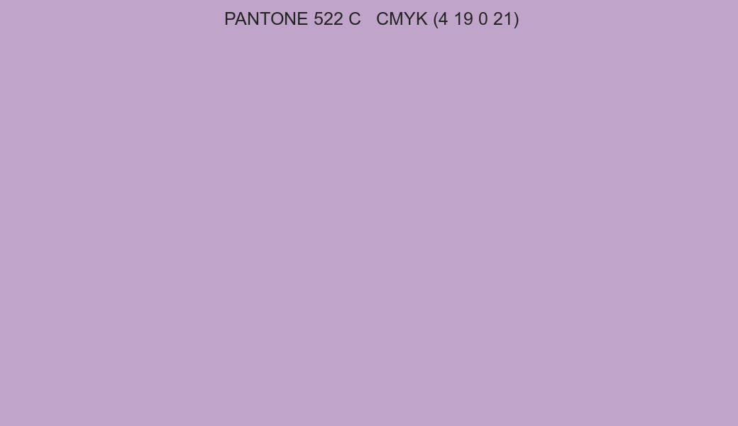Color PANTONE 522 C to CMYK (4 19 0 21) converter