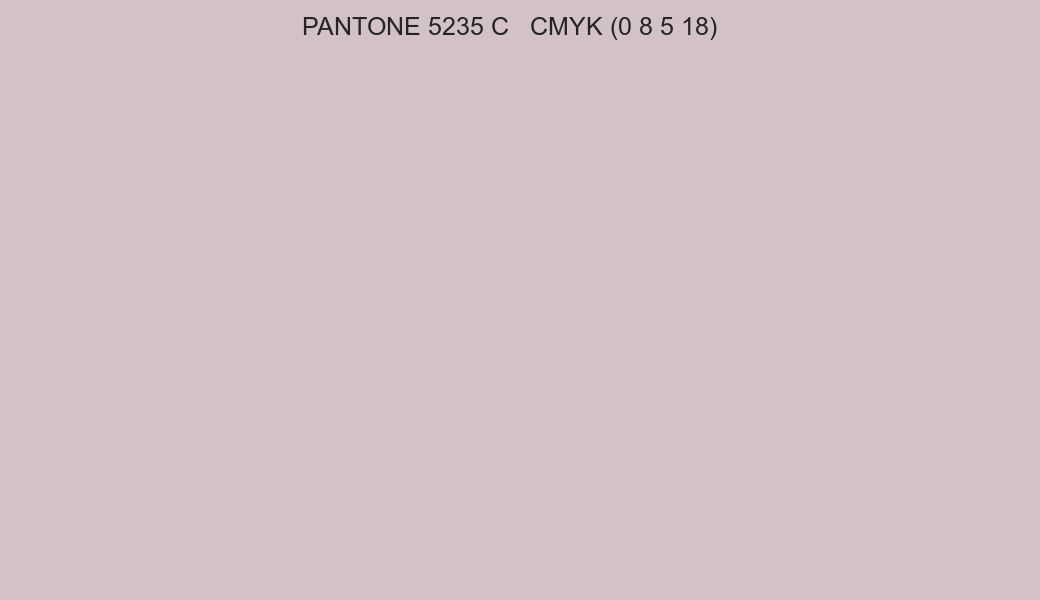 Color PANTONE 5235 C to CMYK (0 8 5 18) converter