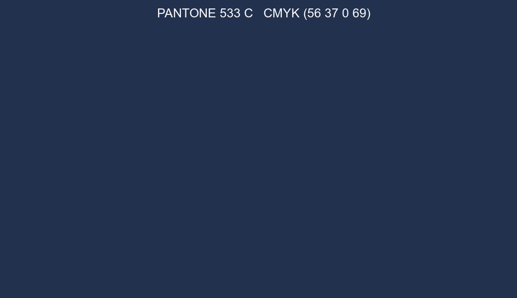 Color PANTONE 533 C to CMYK (56 37 0 69) converter