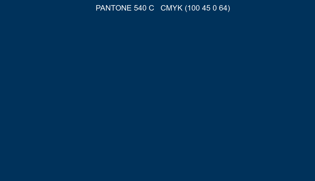 Color PANTONE 540 C to CMYK (100 45 0 64) converter