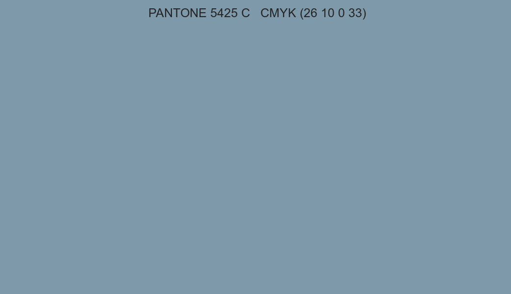 Color PANTONE 5425 C to CMYK (26 10 0 33) converter
