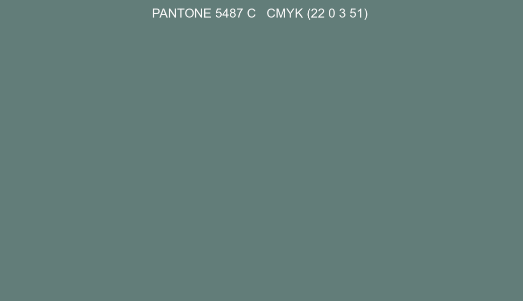 Color PANTONE 5487 C to CMYK (22 0 3 51) converter