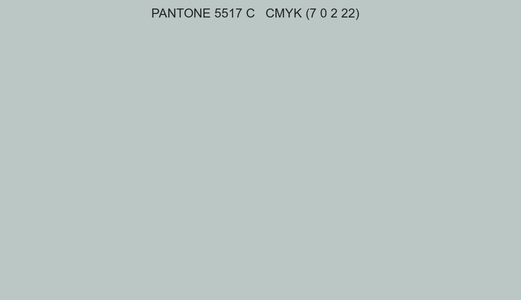 Color PANTONE 5517 C to CMYK (7 0 2 22) converter