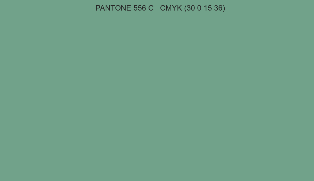 Color PANTONE 556 C to CMYK (30 0 15 36) converter
