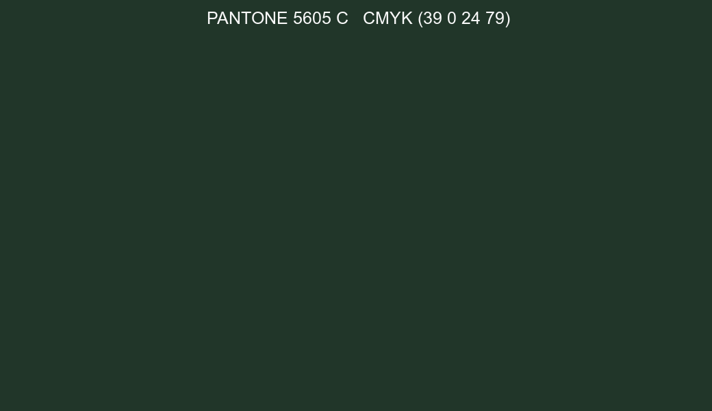 Color PANTONE 5605 C to CMYK (39 0 24 79) converter