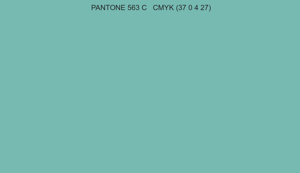Color PANTONE 563 C to CMYK (37 0 4 27) converter