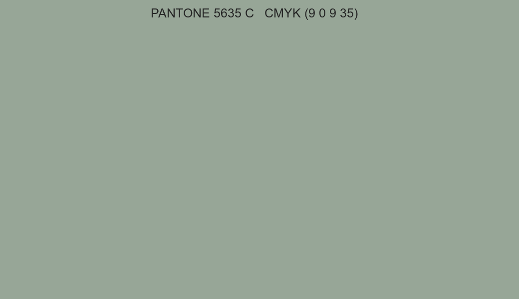 Color PANTONE 5635 C to CMYK (9 0 9 35) converter