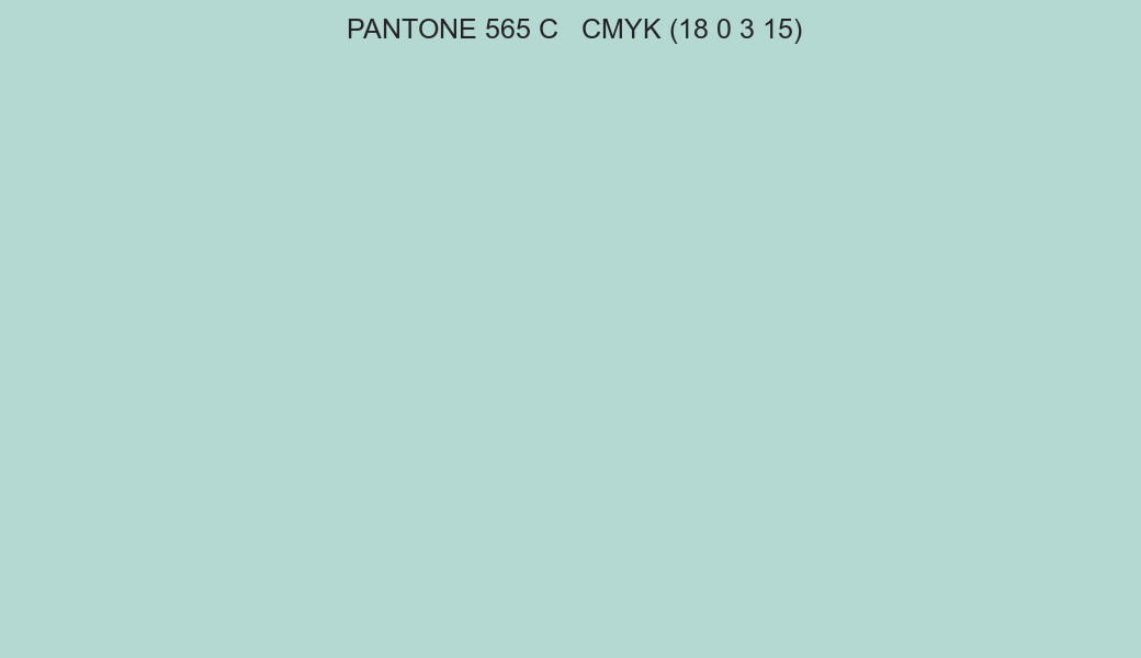 Color PANTONE 565 C to CMYK (18 0 3 15) converter