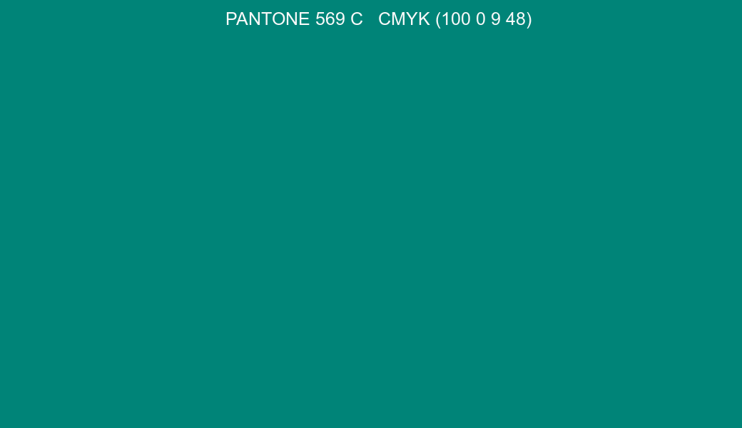 Color PANTONE 569 C to CMYK (100 0 9 48) converter