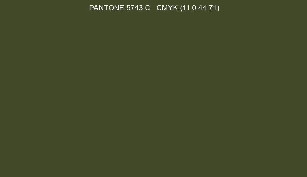 Color PANTONE 5743 C to CMYK (11 0 44 71) converter