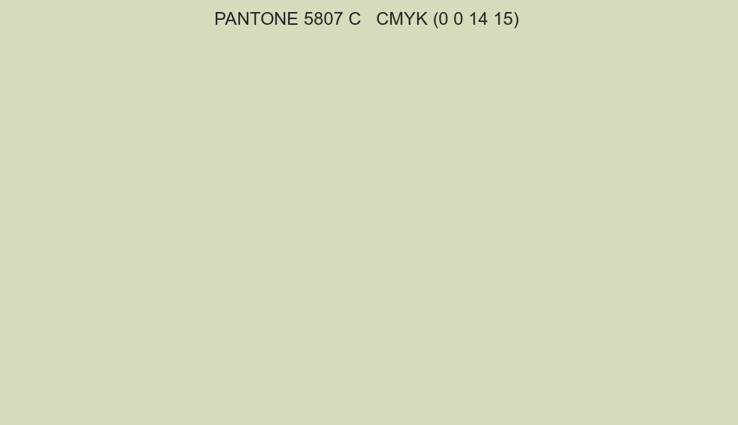 Color PANTONE 5807 C to CMYK (0 0 14 15) converter