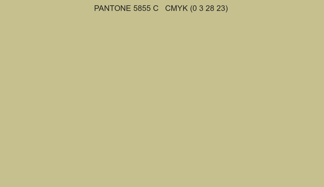Color PANTONE 5855 C to CMYK (0 3 28 23) converter