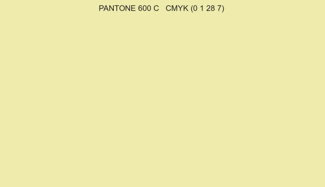 Color PANTONE 600 C to CMYK (0 1 28 7) converter
